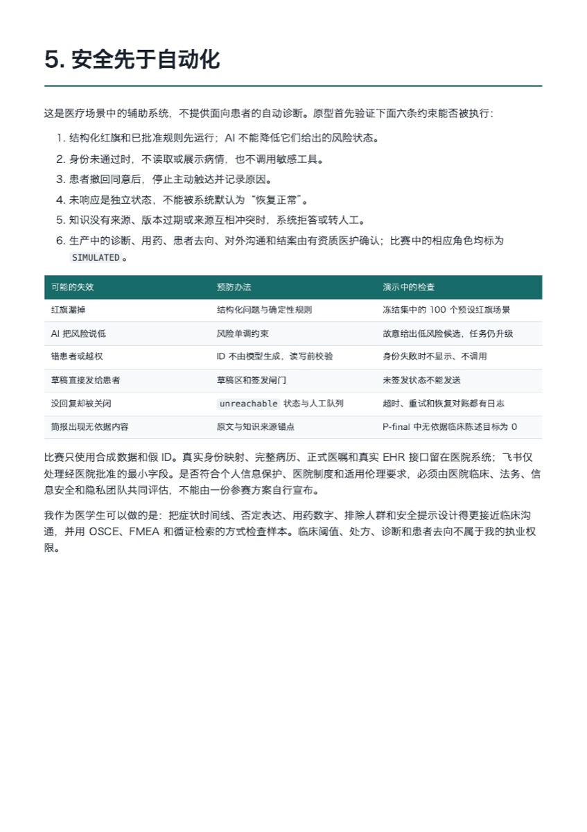方案中的医疗安全与失效测试页